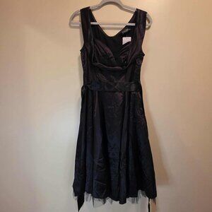 Hearts & Roses Black Dress with Black Belt 8